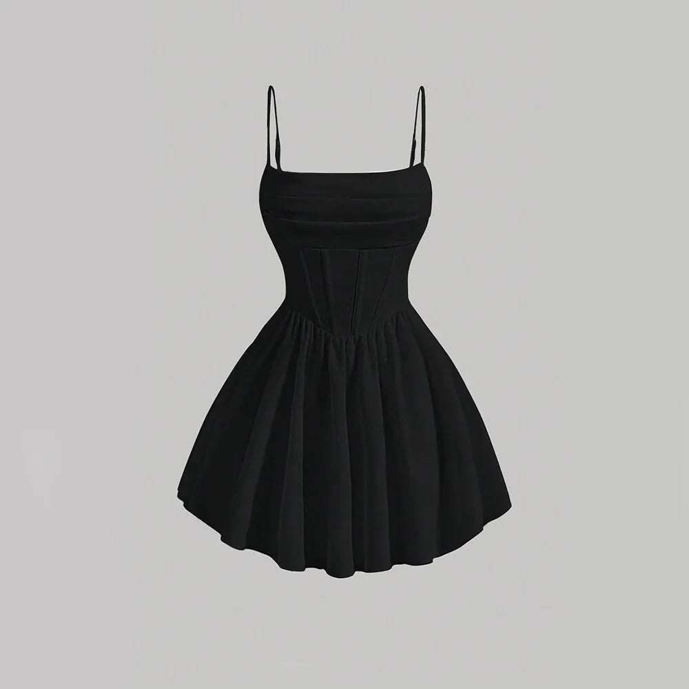 Neck Sleeveless Mini Dress