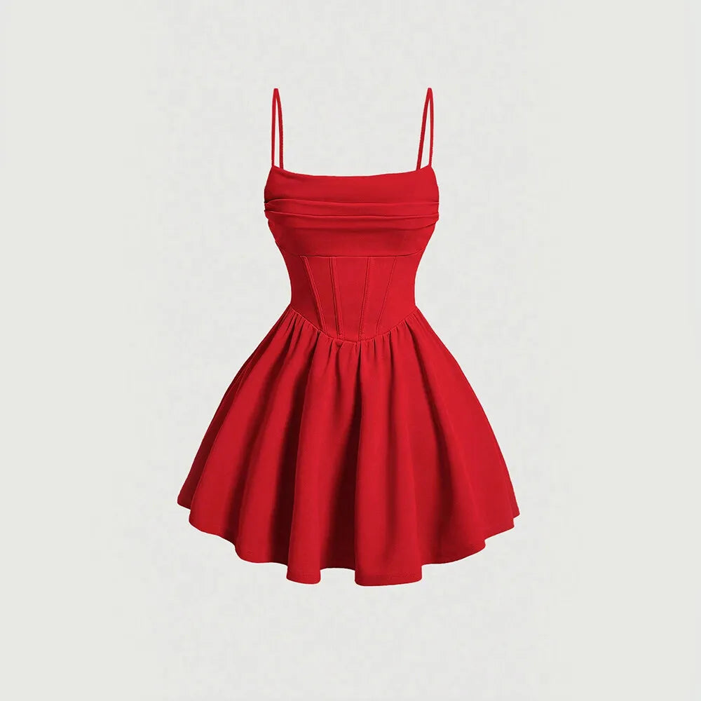 Neck Sleeveless Mini Dress