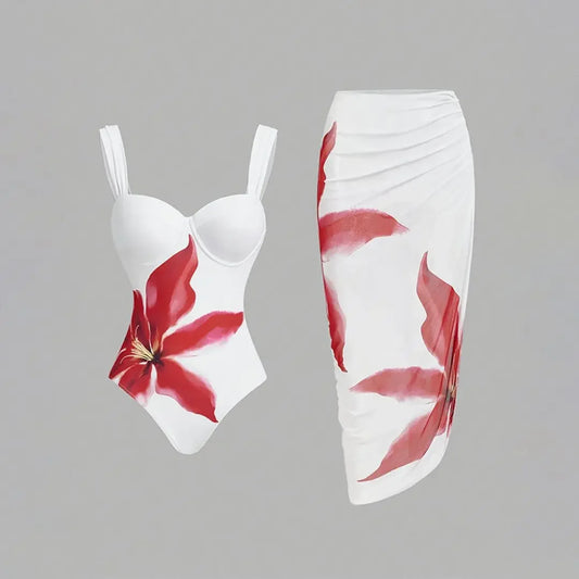 Beach Skirt Swimwear Set