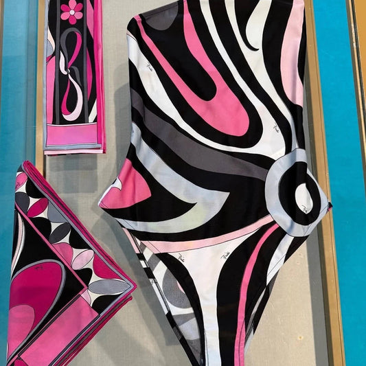 Luxury Scarf Swimsuit Set