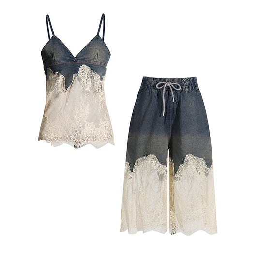 V Neck Sleeveless Two Piece