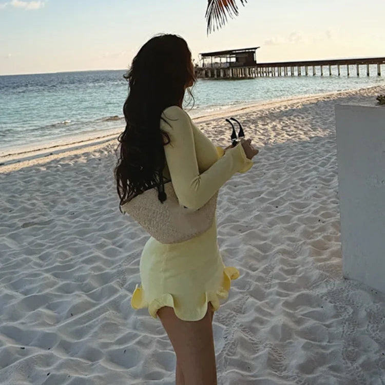 Elegant Yellow Mini Dress