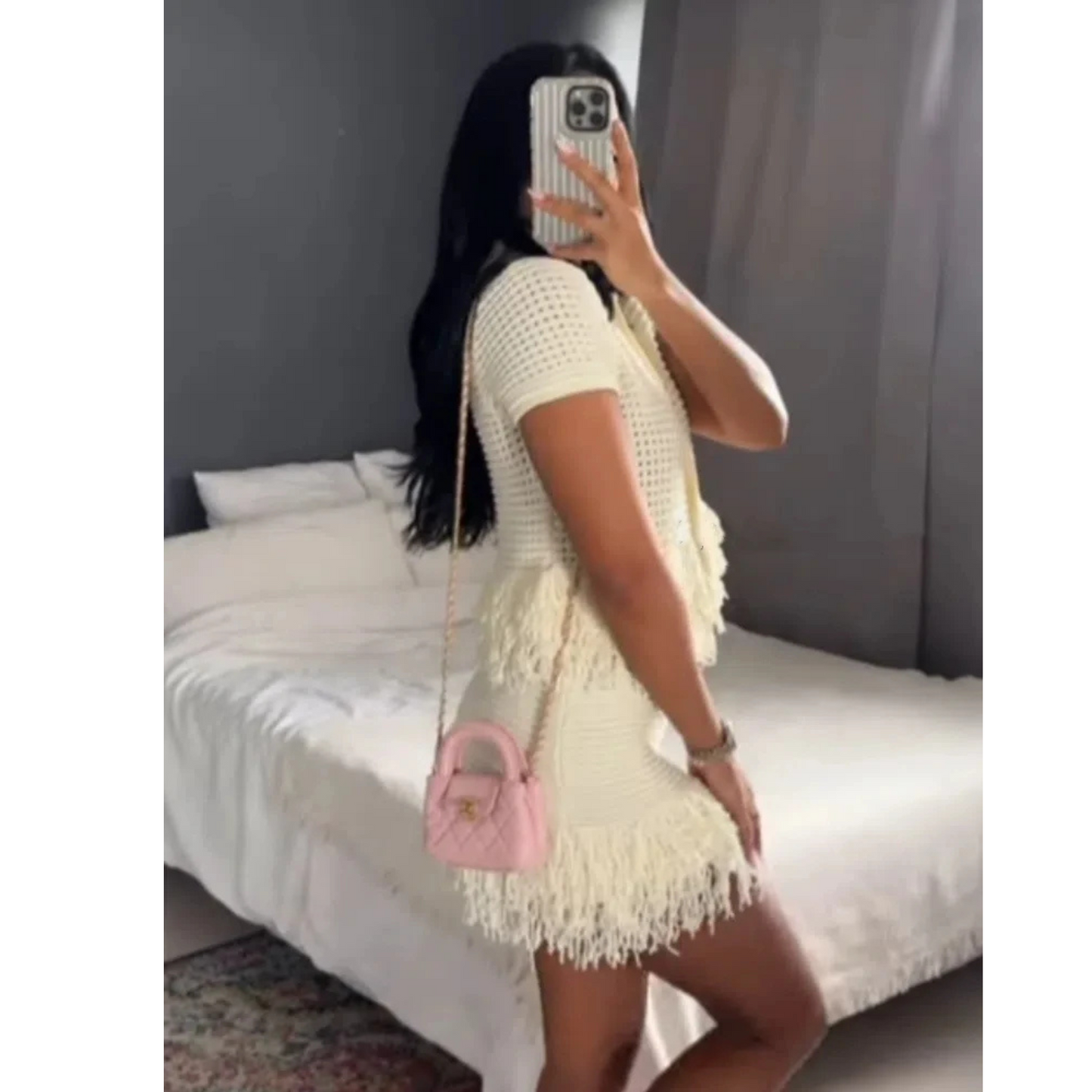 Elegant Knit Cardigan Skirt Set