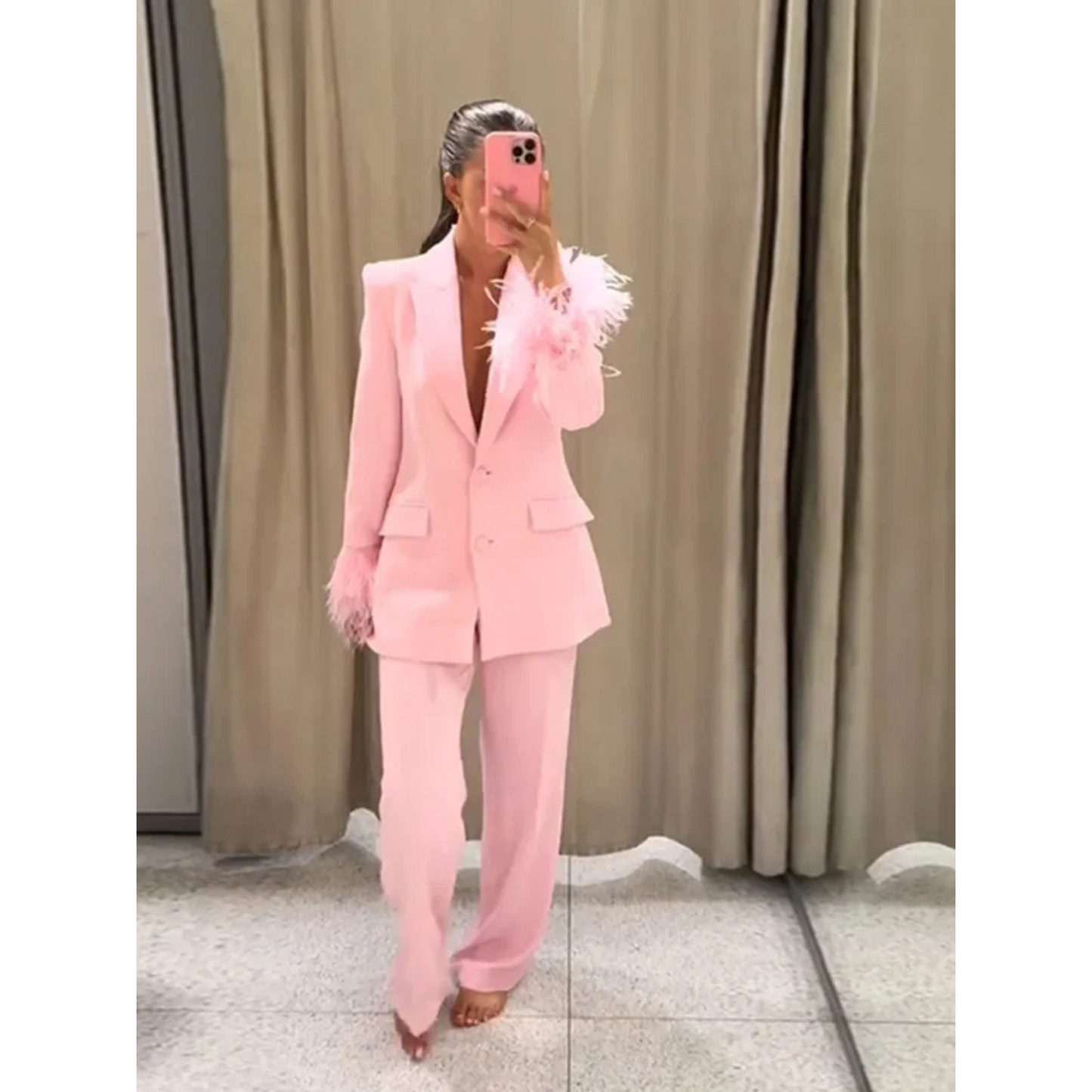 Feather Patchwork Suit