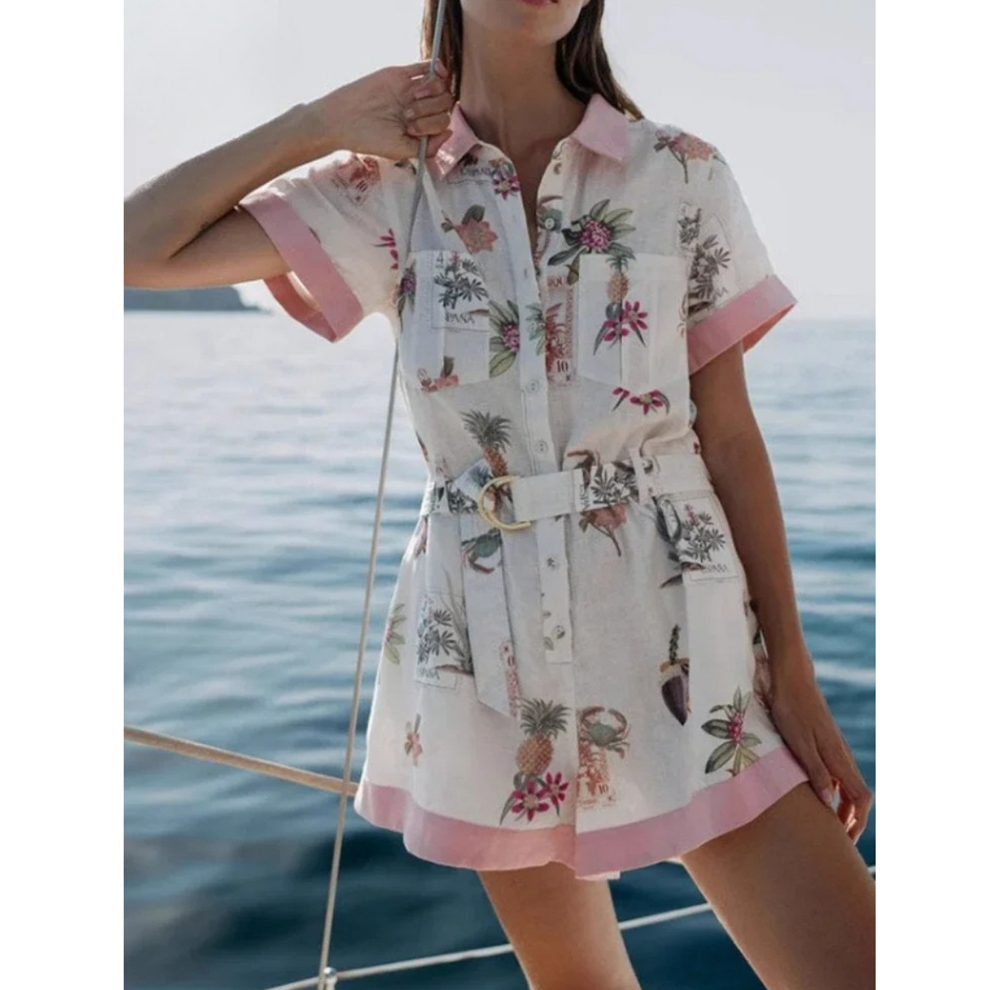 Casual Belted Summer Romper