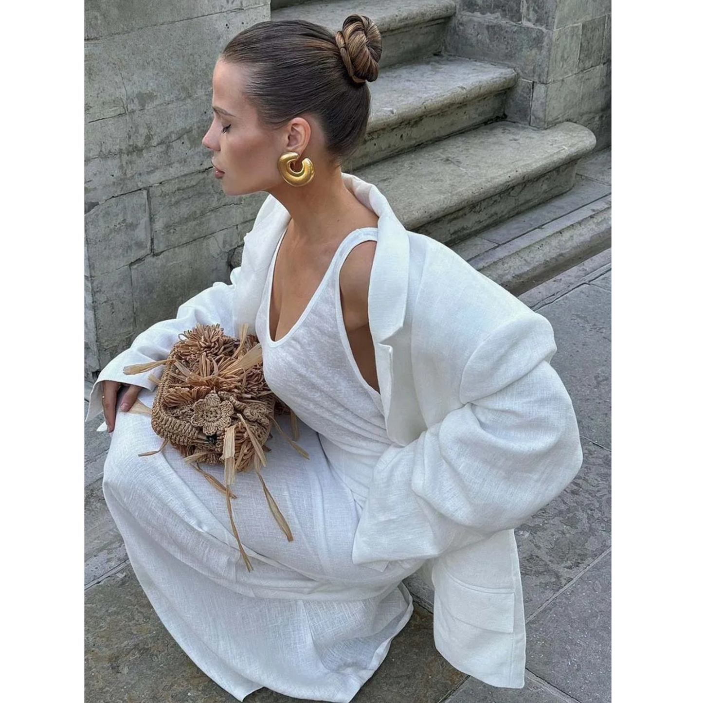 Oymimi White Two-Piece Set