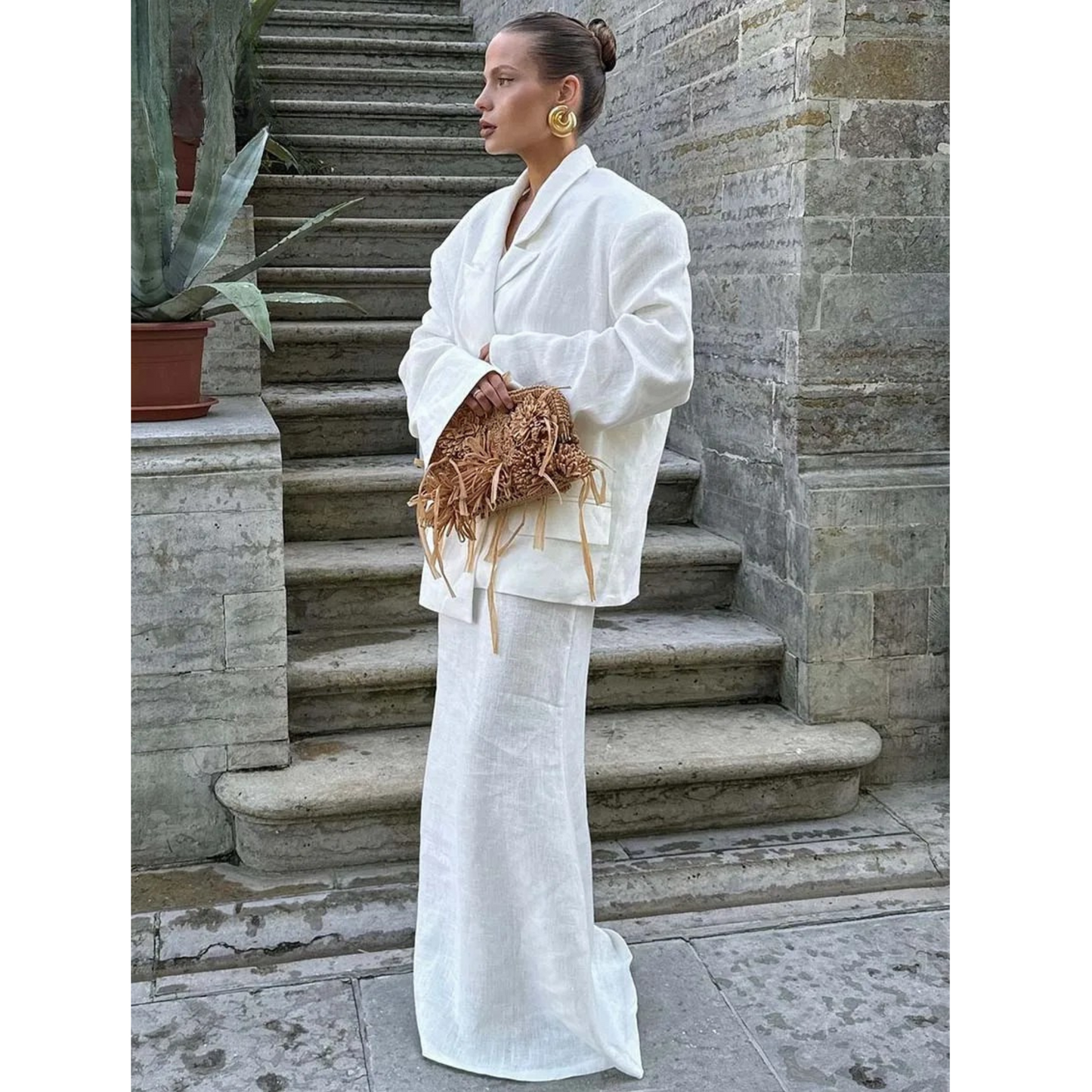 Oymimi White Two-Piece Set