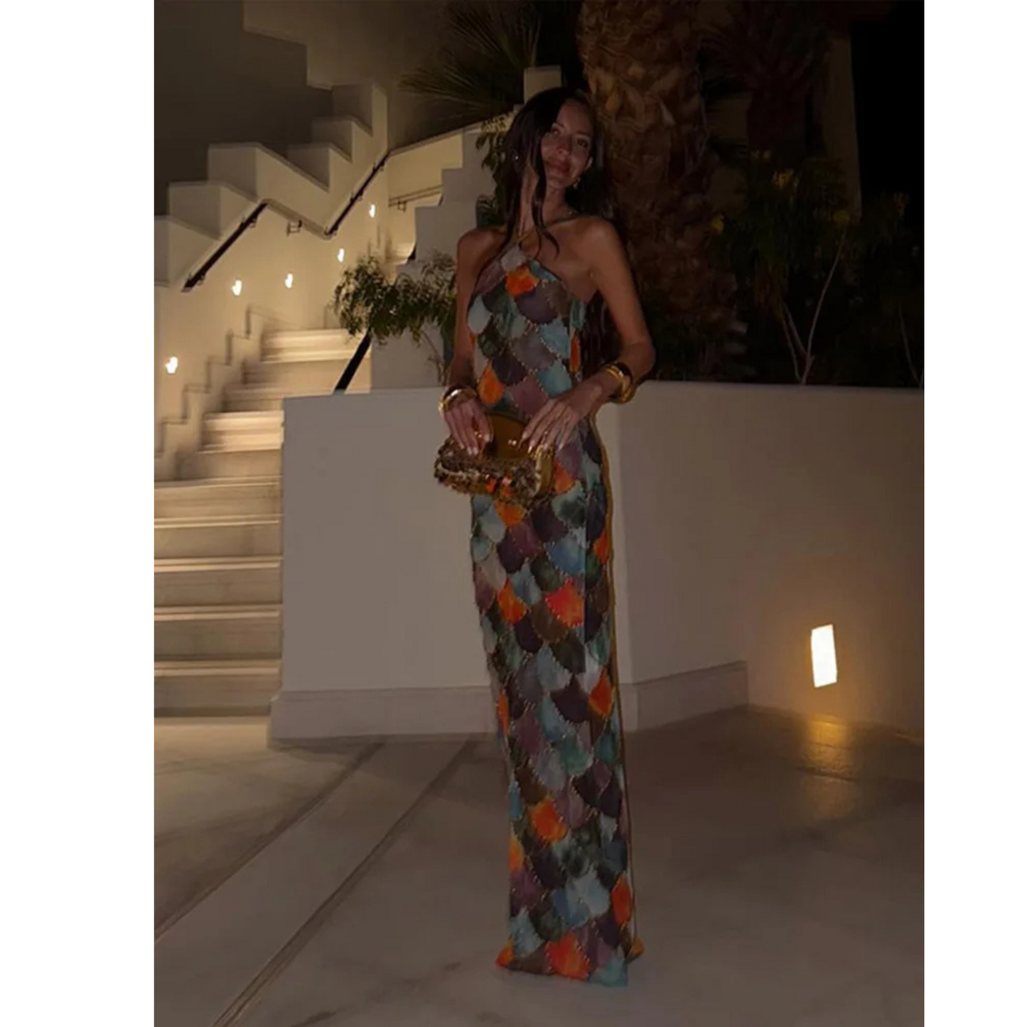 Retro Halter Long Dress