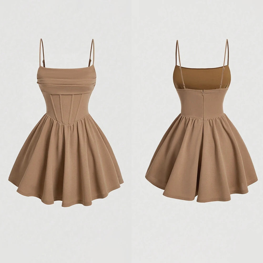 Neck Sleeveless Mini Dress
