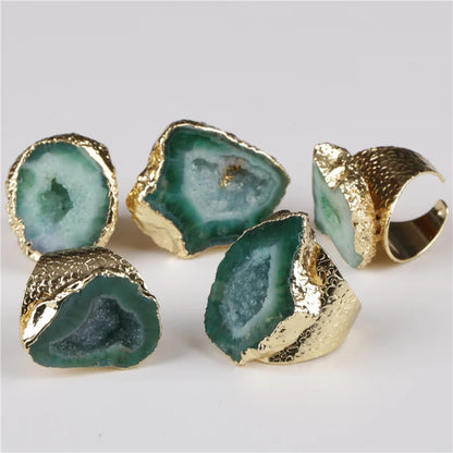 Vintage Green Geode Ring