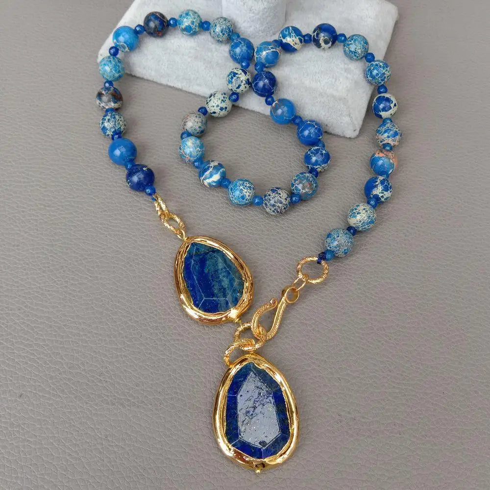 Natural Jasper Lapis Necklace