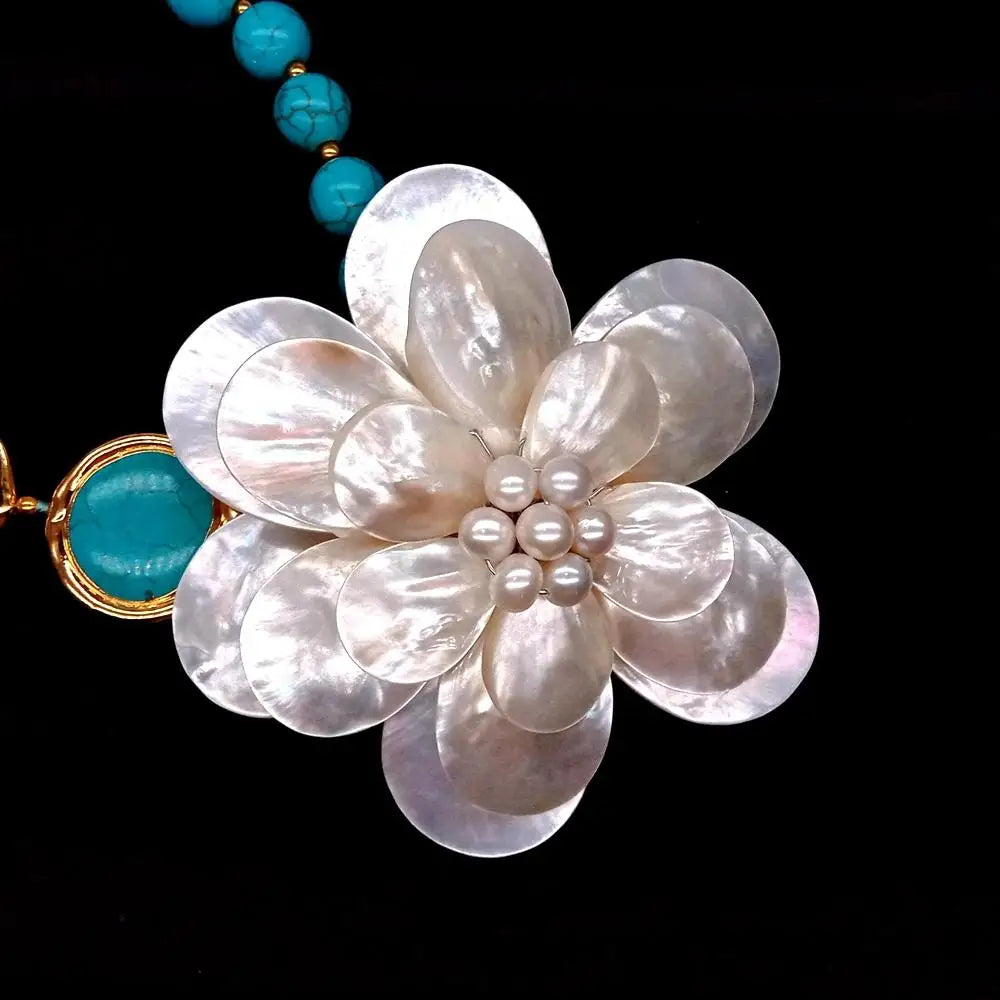 Turquoise Shell Flower Set