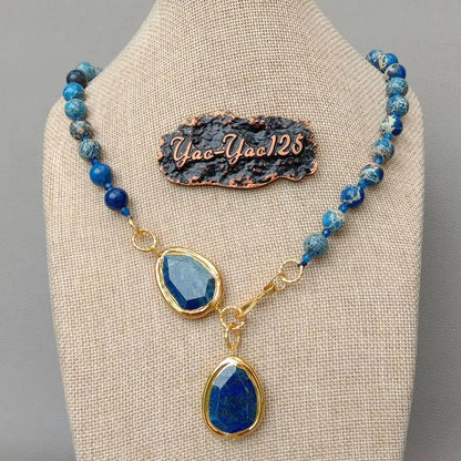 Natural Jasper Lapis Necklace