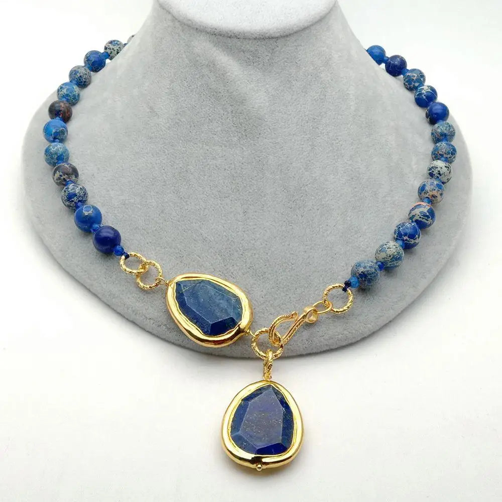 Natural Jasper Lapis Necklace