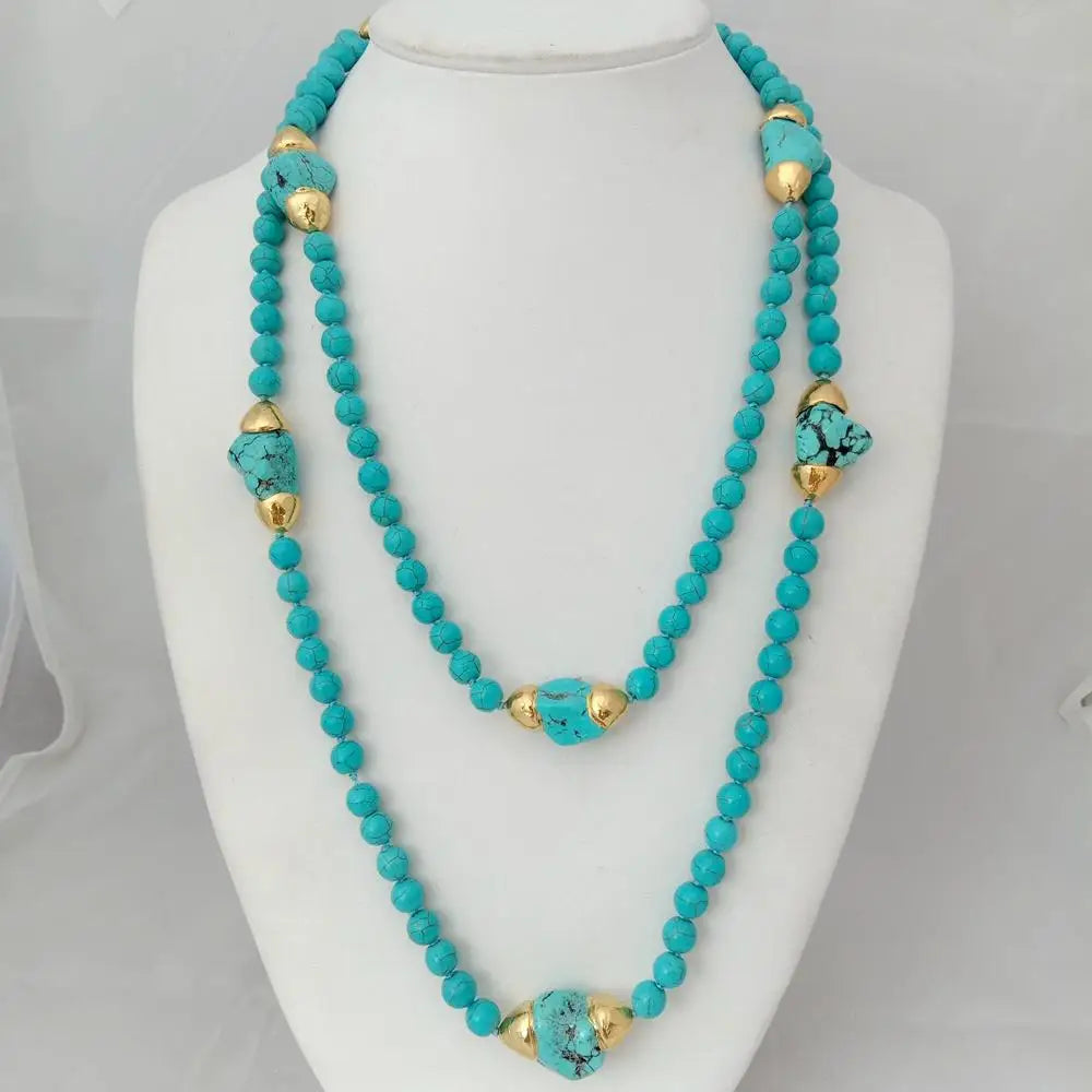 Gold-Plated Turquoise Chain