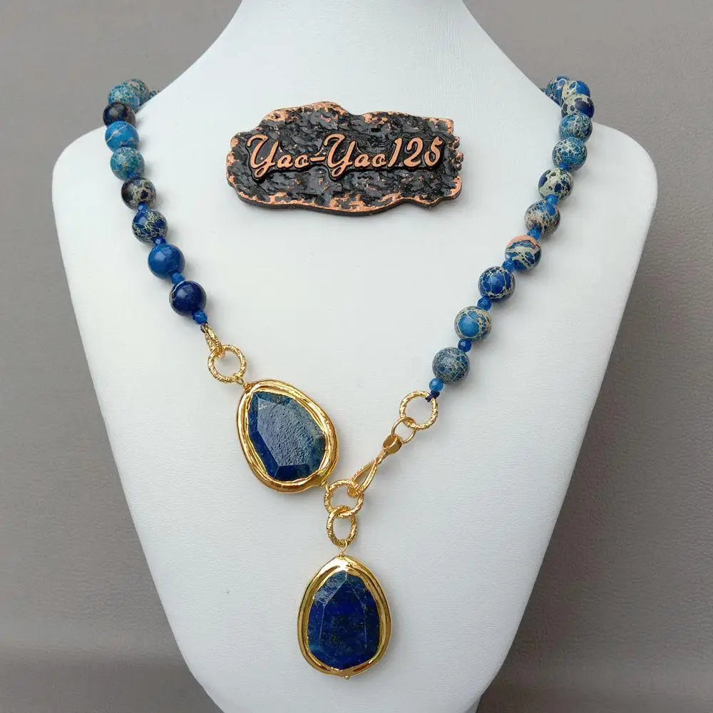 Natural Jasper Lapis Necklace