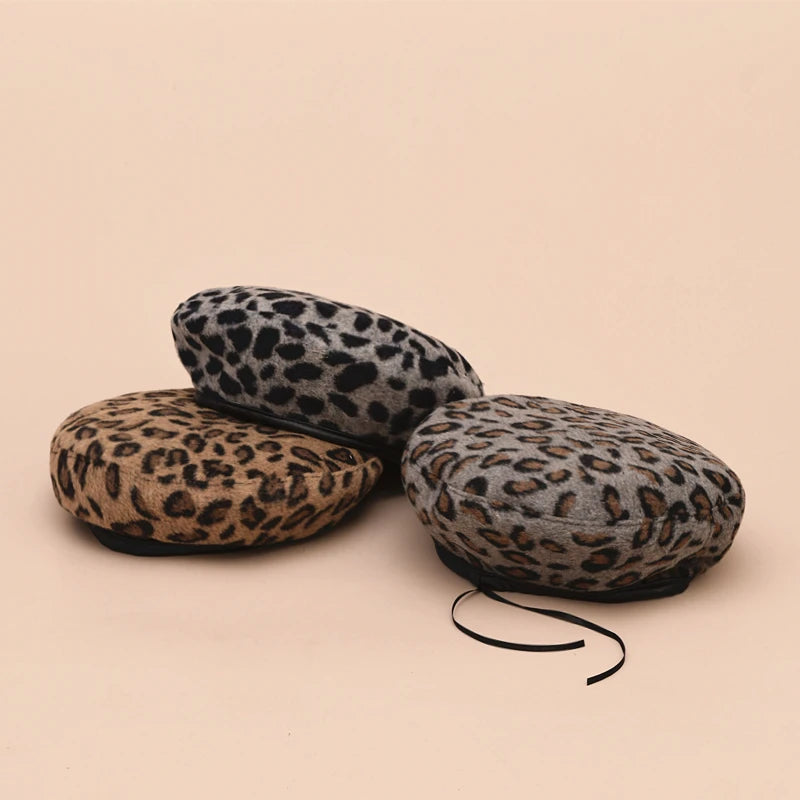 Women's Leopard Print Beret