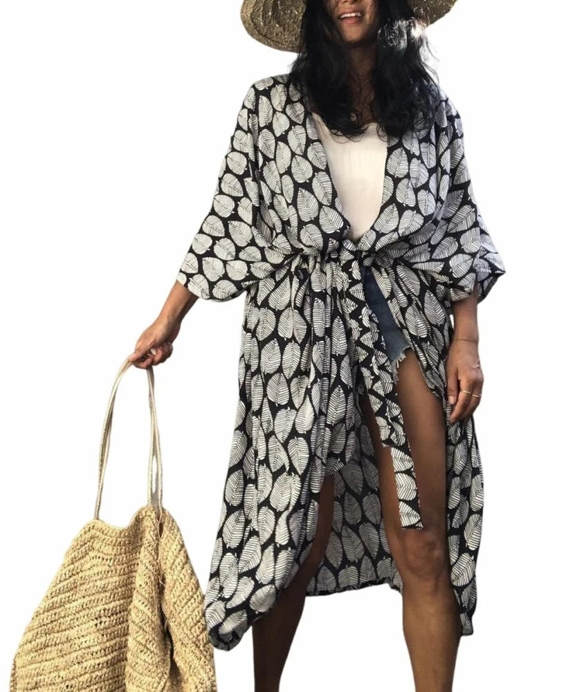 Women’s Tie Dye Printed Kimono Cover-Up