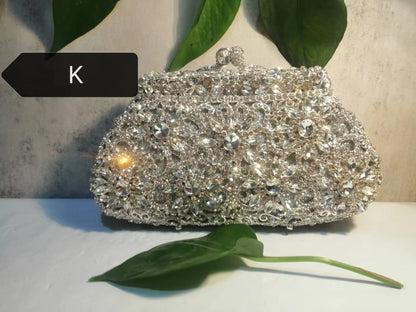 Silver Crystal Evening Clutch