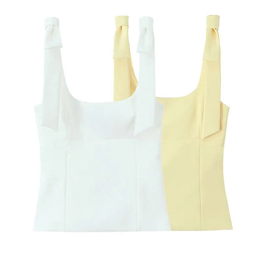 Sleeveless  Bow Tops
