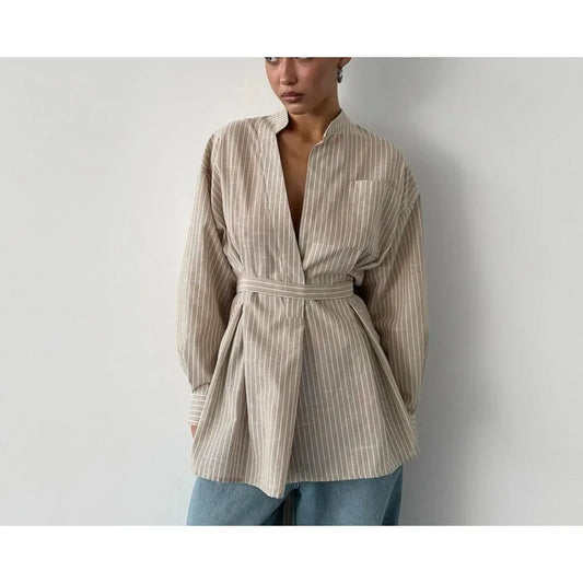 Stripe Neck Blouse