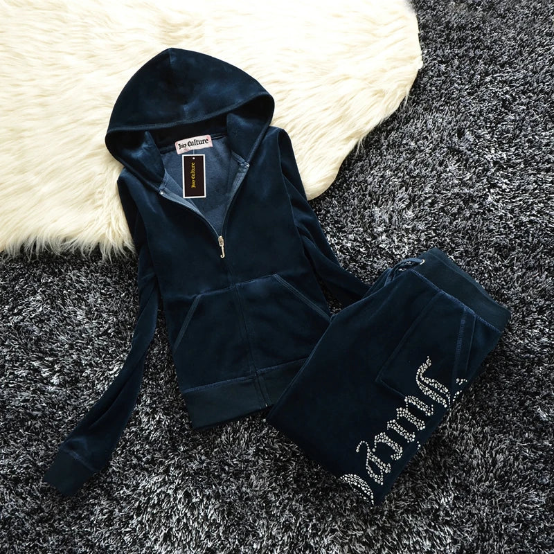 Sweatshirt Velvet Tracksuit Set
