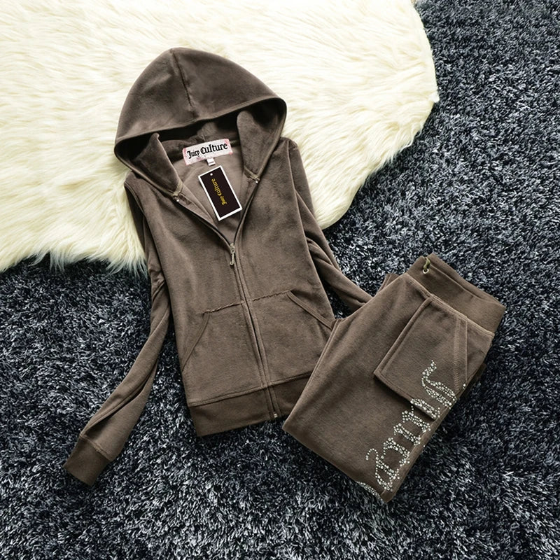 Sweatshirt Velvet Tracksuit Set
