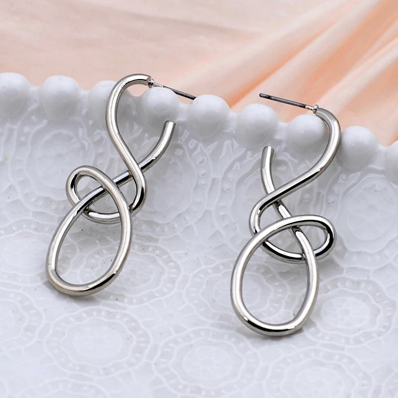 Vintage Twist Metal Earrings