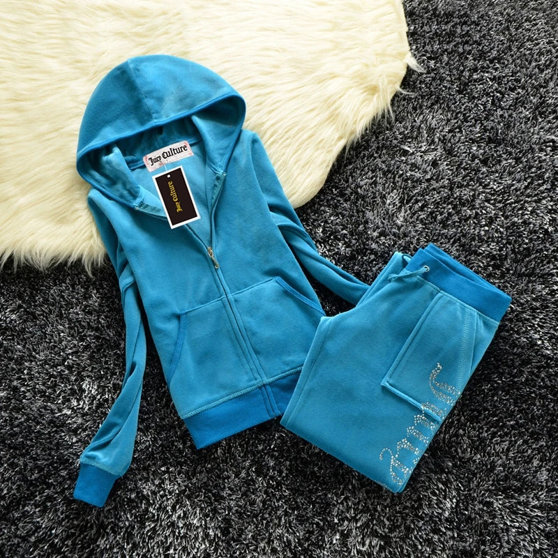 Sweatshirt Velvet Tracksuit Set