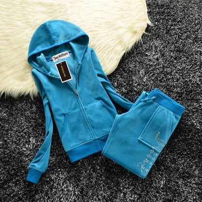 Sweatshirt Velvet Tracksuit Set