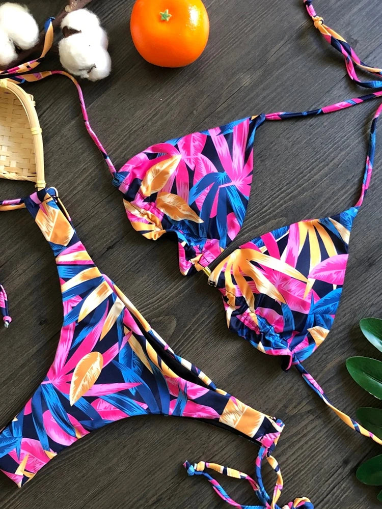 Sexy Feather Bikini Set