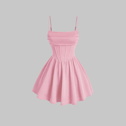 Neck Sleeveless Mini Dress