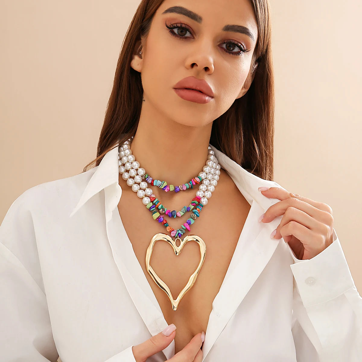 Multilayer Beaded Choker Necklace