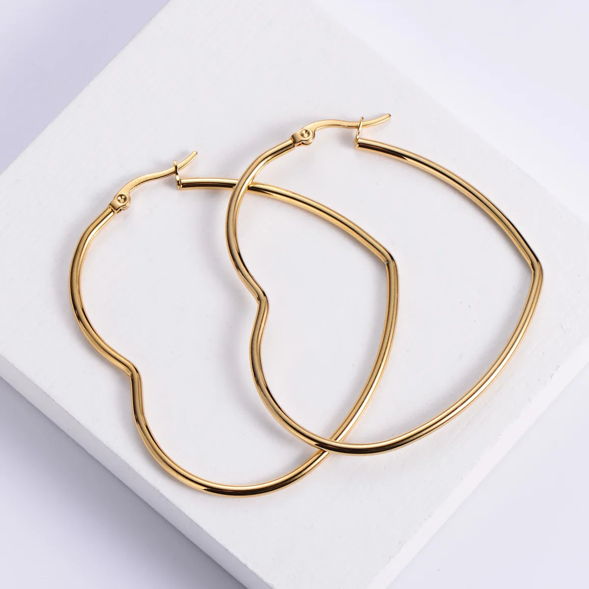 Minimalist Heart Hoop Earrings