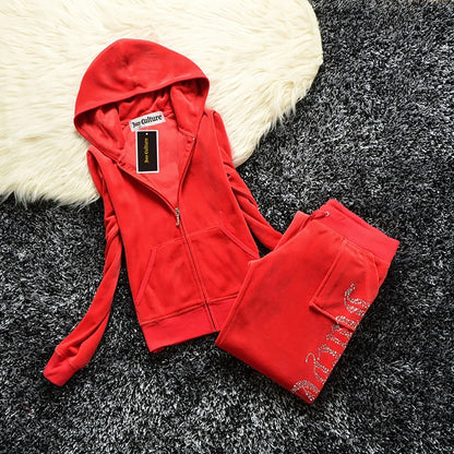 Sweatshirt Velvet Tracksuit Set