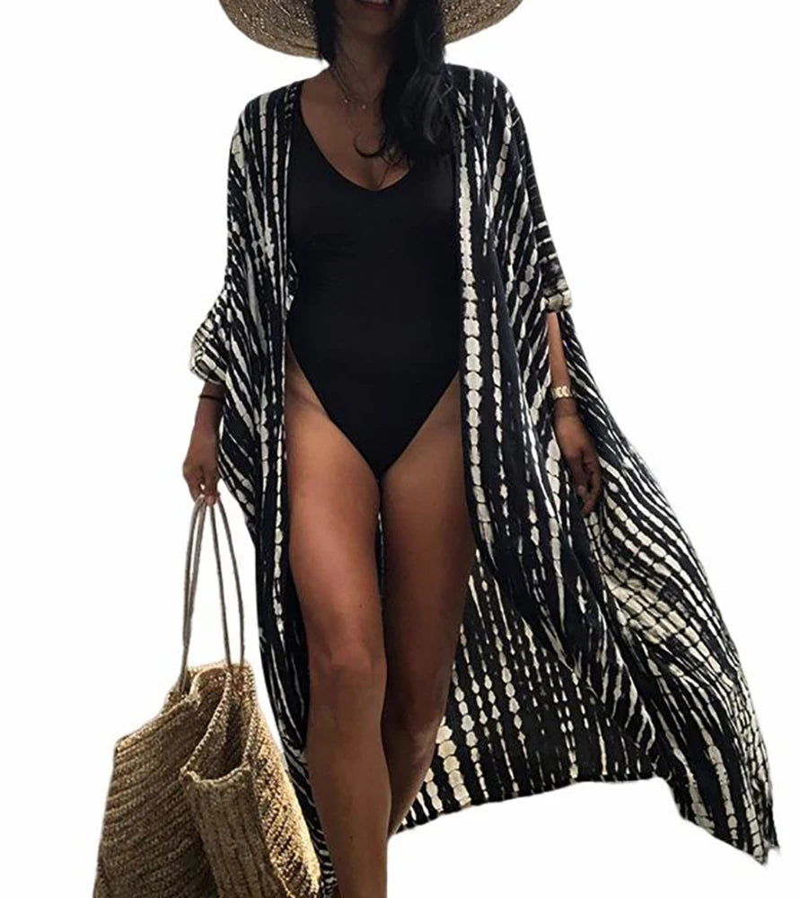 Women’s Tie Dye Printed Kimono Cover-Up