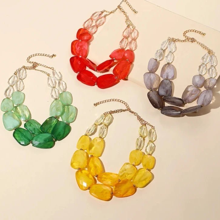 Colorful Multi-Layer Choker Necklace