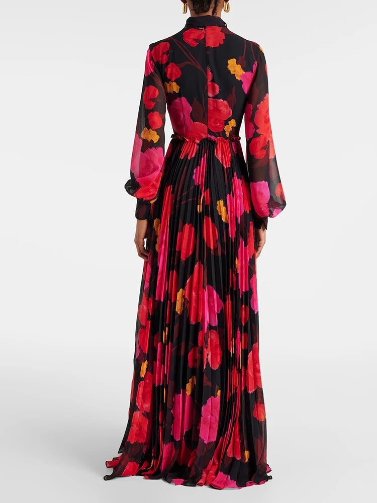 Elegant Color Printed Long Dress