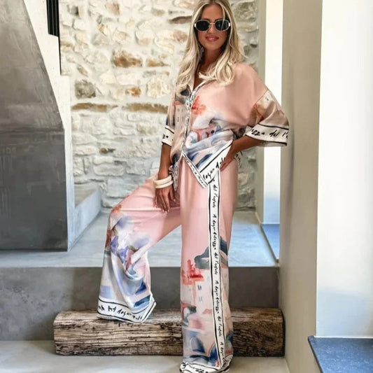 Elegant Printed Pants Set