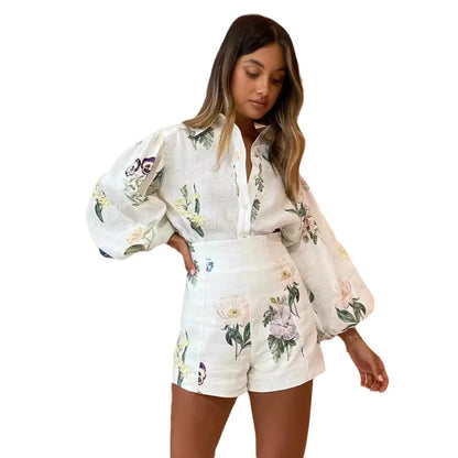 Printed Linen Office Suit
