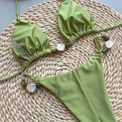 Sexy Green Halter Bikini
