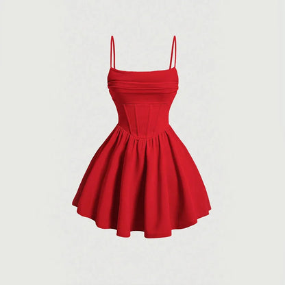 Neck Sleeveless Mini Dress