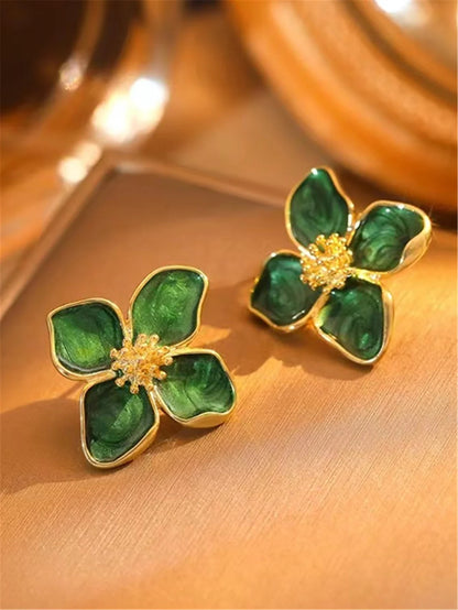 Vintage Glazed Flower Studs