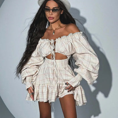 Sexy Plaid Mini Dress