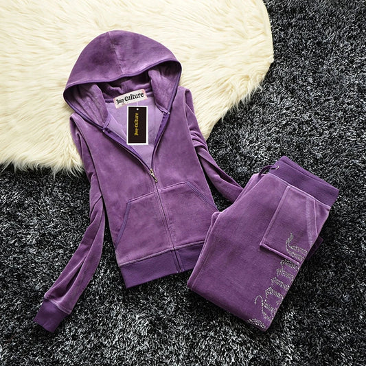 Sweatshirt Velvet Tracksuit Set
