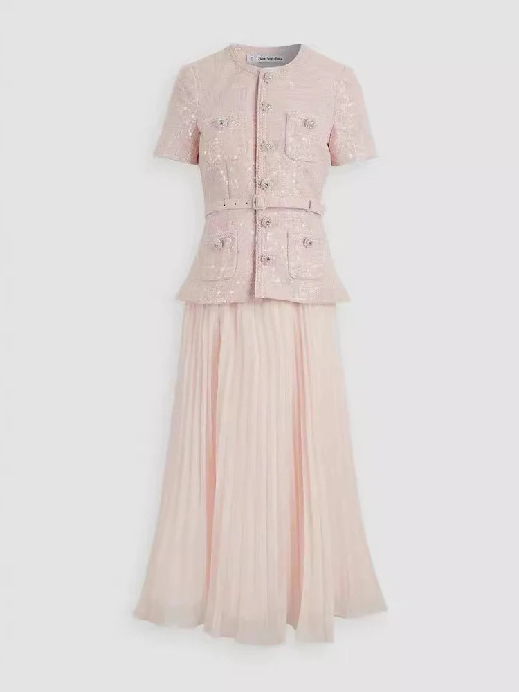 Elegant Tweed Skirt Set