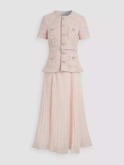 Elegant Tweed Skirt Set
