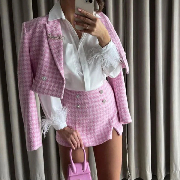 2 Piece Tweed Suit Set