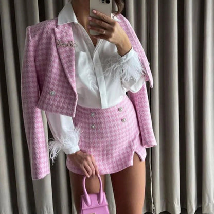 2 Piece Tweed Suit Set