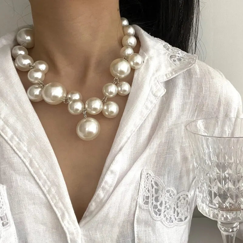 Bridal Big Pearl Necklace